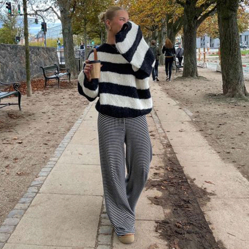 Striped trousers