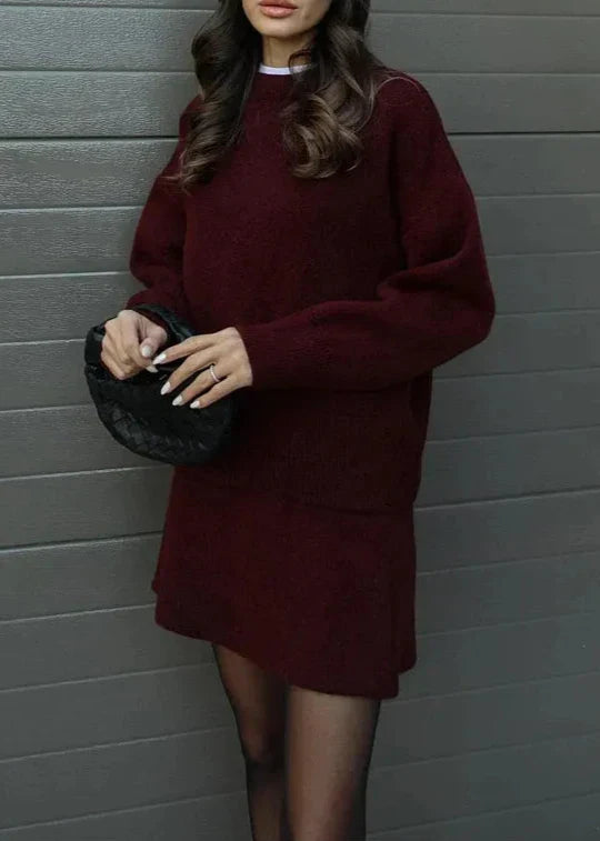 Knitted skirt & sweater set