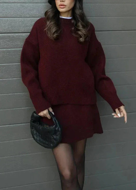 Knitted skirt & sweater set