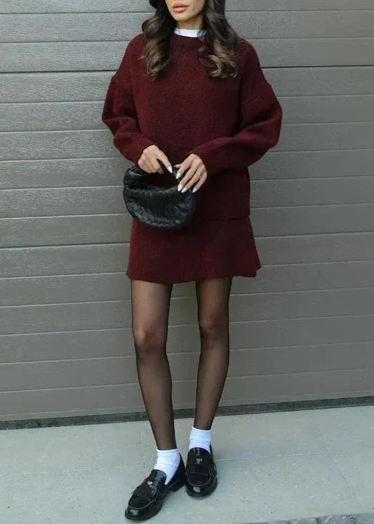 Knitted skirt & sweater set