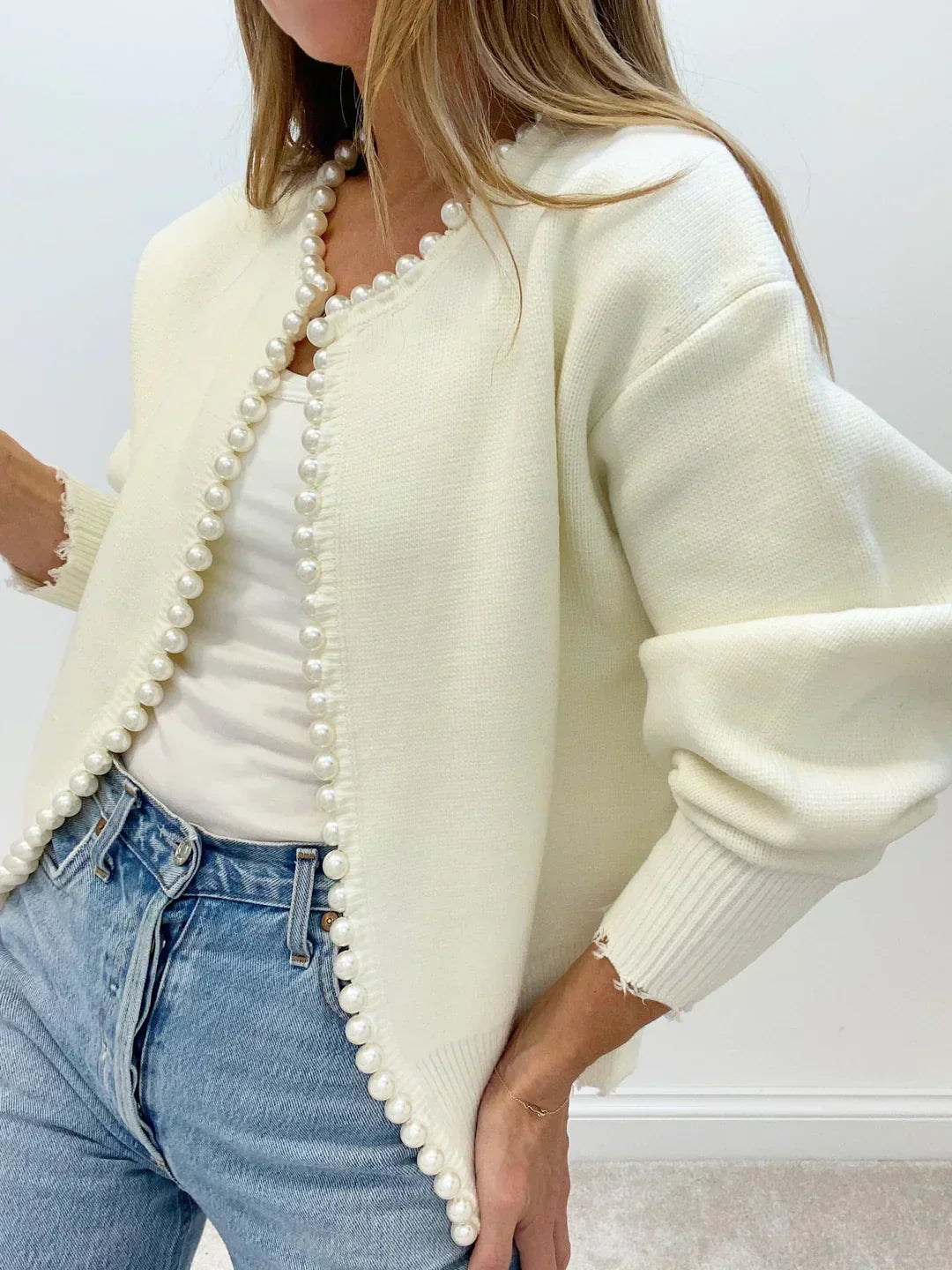 Chic pearl cardigan