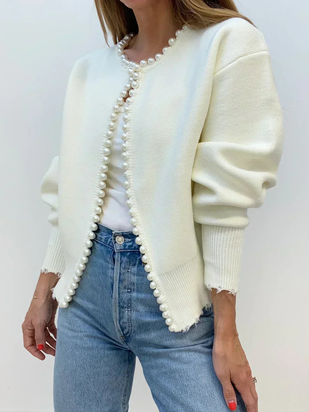 Chic pearl cardigan