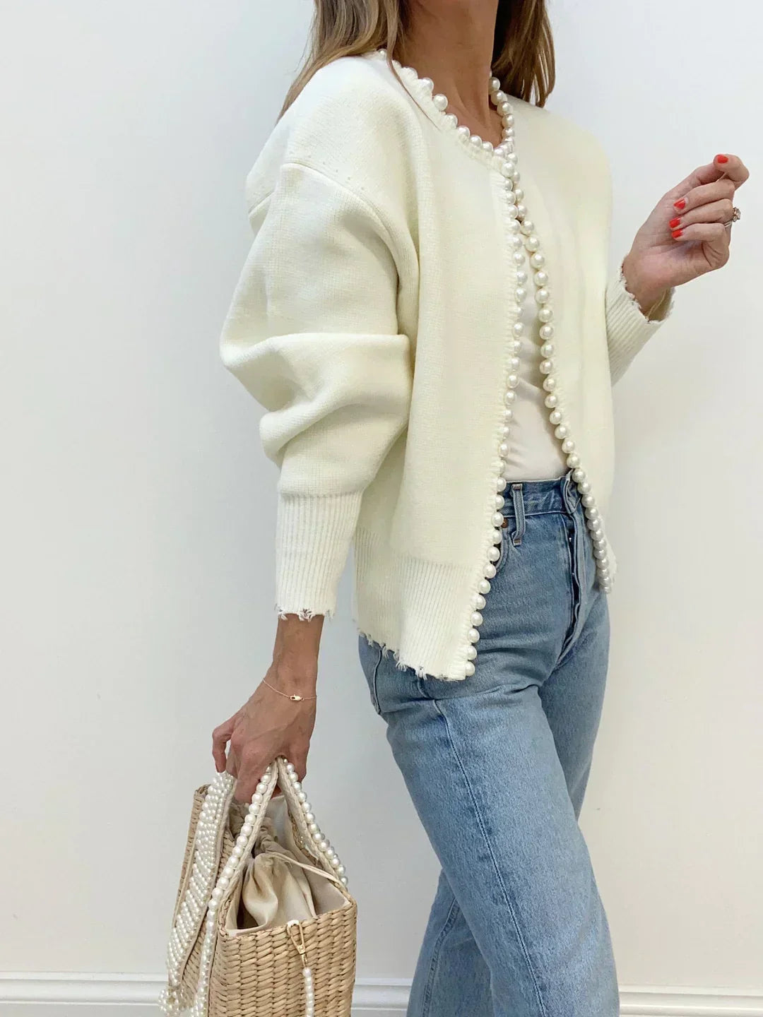 Chic pearl cardigan