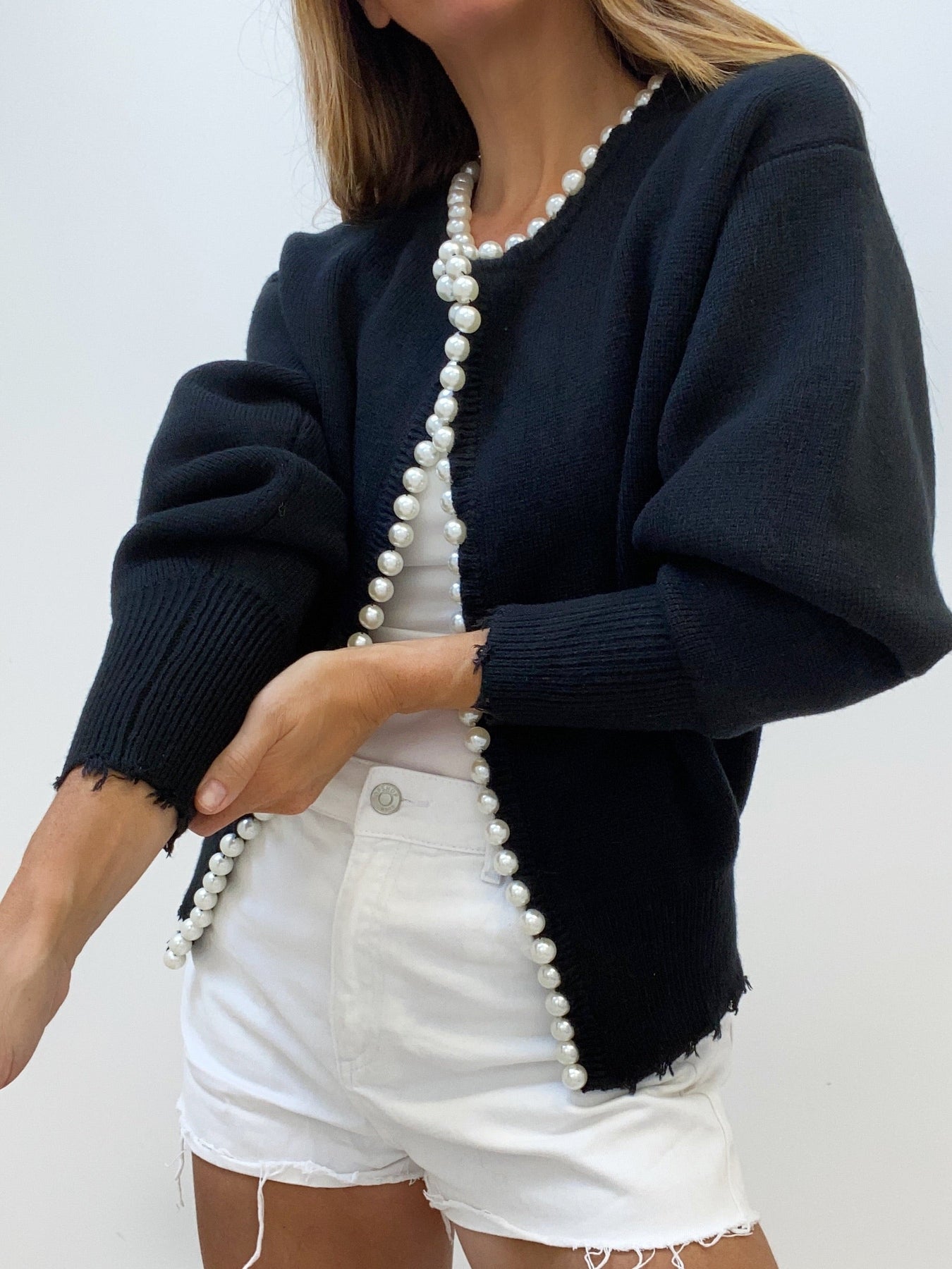 Chic pearl cardigan