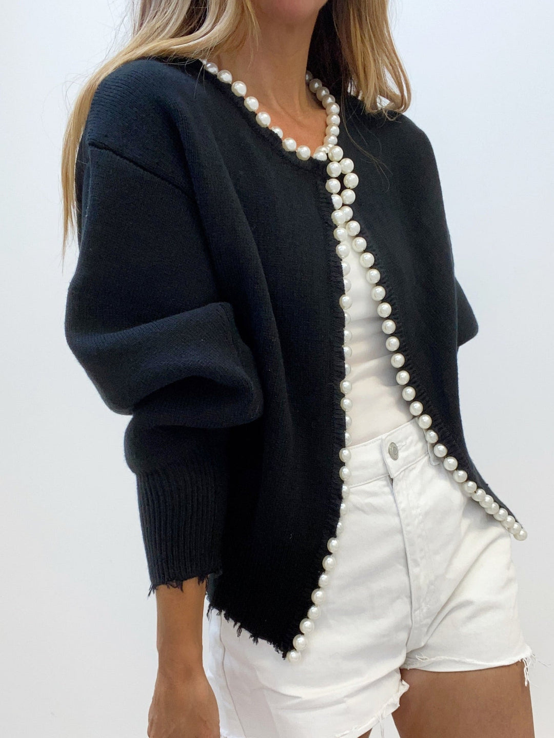 Chic pearl cardigan