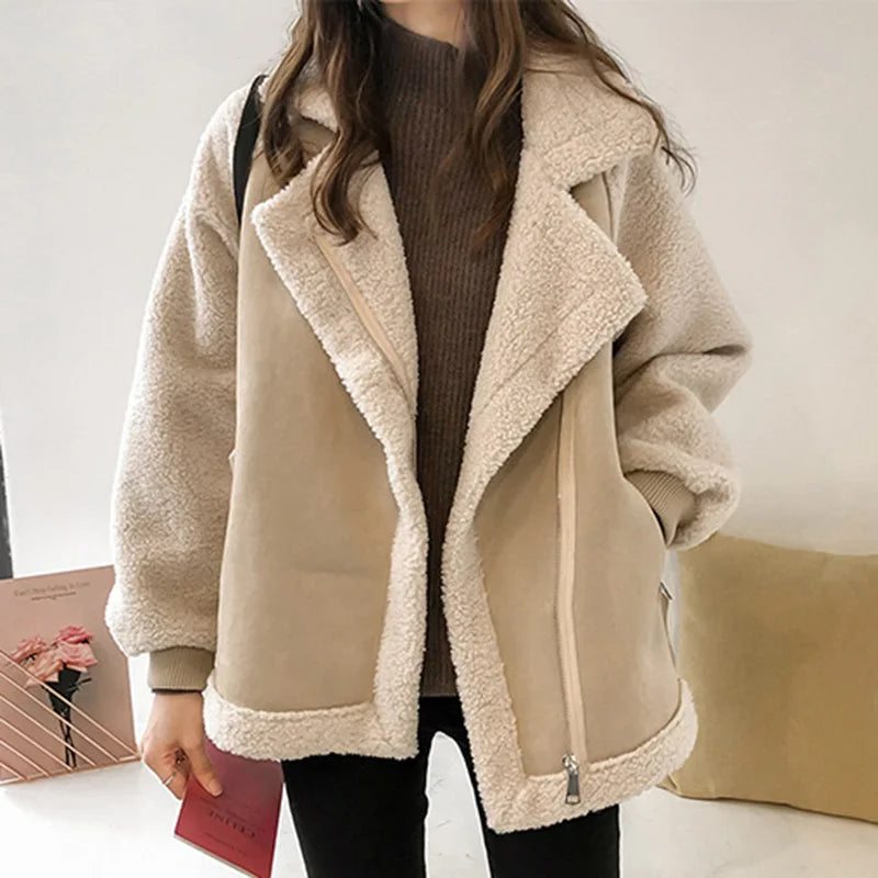 Suede winter coat