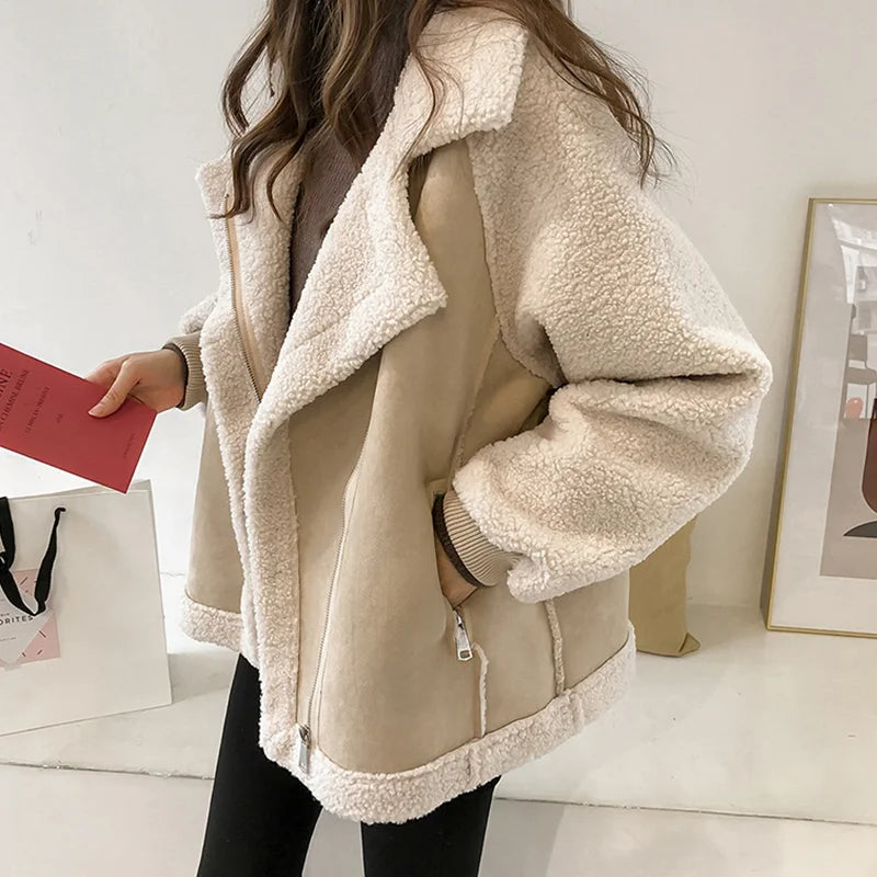 Suede winter coat