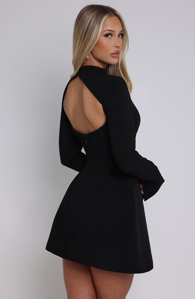 Round neck long sleeve dress