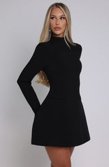 Round neck long sleeve dress