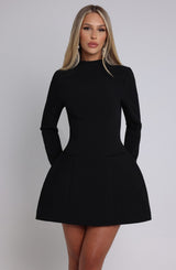 Round neck long sleeve dress