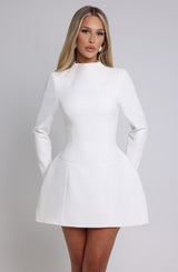 Round neck long sleeve dress