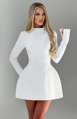 Round neck long sleeve dress