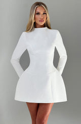 Round neck long sleeve dress