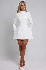 Round neck long sleeve dress